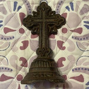 NWOT’s- standing cast iron cross., black w/ brown and overlay. See pictures.